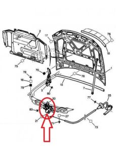 Serratura Cofano Anteriore Originale Citroen Peugeot 406 793450