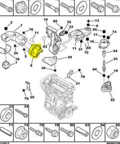 Supporto motore Originale Citroen Peugeot Xsara 307 1.6 1839E7 9638557080 Supporto motore Originale Citroen Peugeot Xsara 307 1.6 1839E7 9638557080