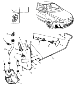 Serbatoio Liquido Tergicristalli Nuovo Originale Peugeot 307 6431C2