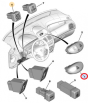 Interruttore Lampeggianti Emergenza Originale Citroen Peugeot 206 6554L1