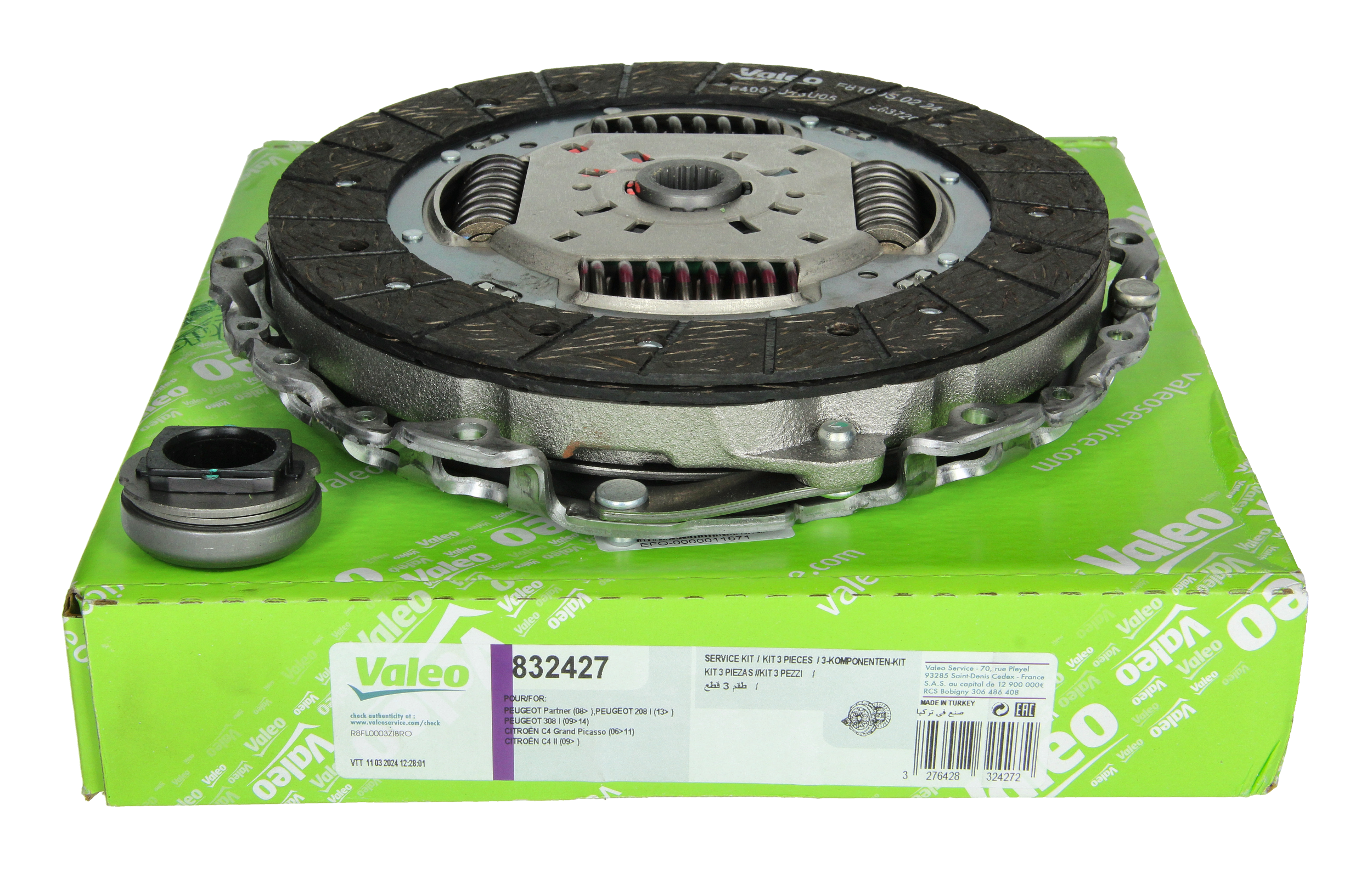 Kit frizione Fare Citroen Peugeot 832427 1611273080 Valeo main product photo