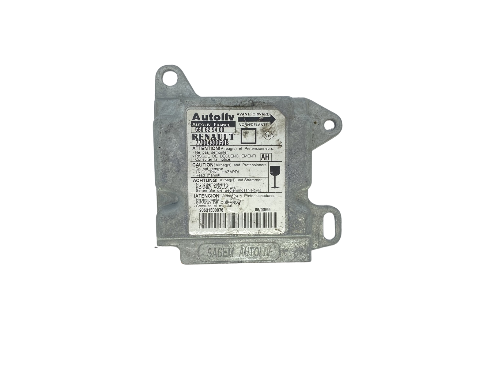 Modulo centralina 7700430059B 550629400 Renault Autoliv 58393 main product photo