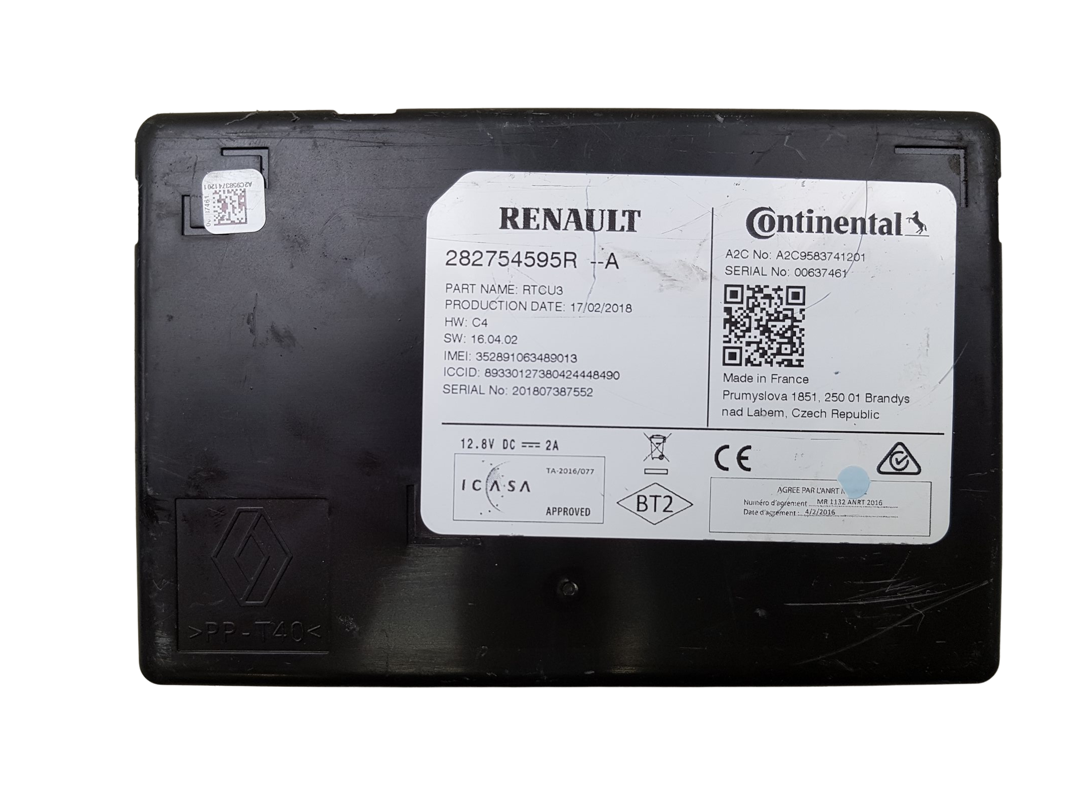 Modulo centralina Renault 282754595R RTCU3 A2C9583741201 1165 main product photo