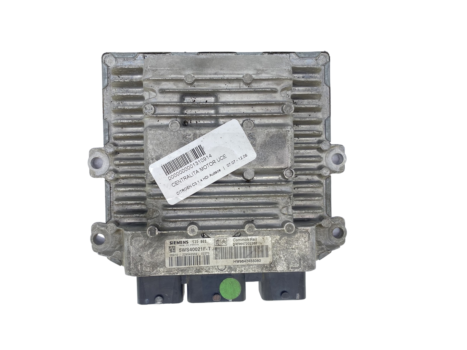 Centralina 9647202380 9643455080 5WS40021F-T PSA Siemens 59580 main product photo