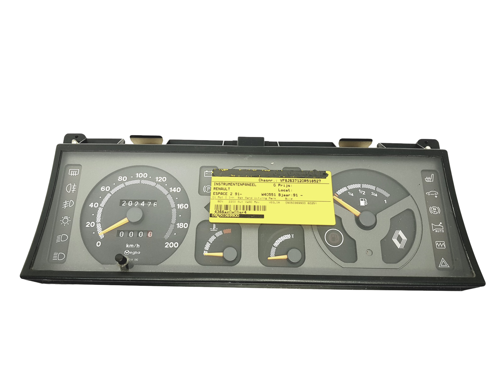 Tachimetro Renault Espace 2 6025104545 Veglia main product photo